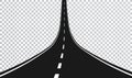 Straight road with white markings. Vector illustration Royalty Free Stock Photo