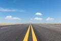 Straight road through the wind erosion physiognomy Royalty Free Stock Photo