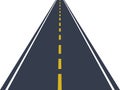 Straight roads marked with white and yellow markings. Highway or roadway. vector illustration