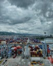 Straight rows of containers in Izmit port