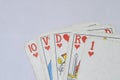 Straight royal Flush poker hand