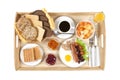 Straight shot of breakfast tray