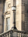 Straight shot of an old style street lamp in Liverpool near Walker Art Gallery