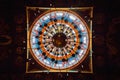 Straight up view of chandelier and domed roof of Russian Orthodox Holy Virgin Cathedral Royalty Free Stock Photo