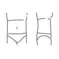 Straight waist doodle icon. Cosmetic surgery image