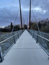 Straight walking bridge path Royalty Free Stock Photo