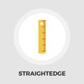 Straightedge icon flat