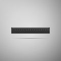 Straightedge symbol. Ruler icon isolated on grey