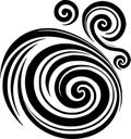 Swirls - minimalist and flat logo - vector illustration Royalty Free Stock Photo