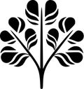 Eucalyptus - black and white isolated icon - vector illustration Royalty Free Stock Photo