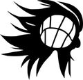 Volleyball - black and white vector illustration Royalty Free Stock Photo