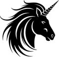 Unicorn - minimalist and flat logo - vector illustration Royalty Free Stock Photo
