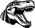 Alligator - black and white vector illustration Royalty Free Stock Photo