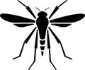 Mosquito - black and white vector illustration Royalty Free Stock Photo