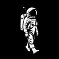 Astronaut - black and white vector illustration Royalty Free Stock Photo