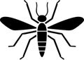 Mosquito - black and white vector illustration Royalty Free Stock Photo