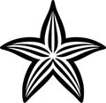 Starfish - minimalist and simple silhouette - vector illustration