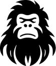Bigfoot - black and white isolated icon - vector illustration Royalty Free Stock Photo