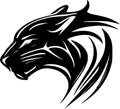 Panther - black and white isolated icon - vector illustration