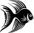 Angelfish - minimalist and simple silhouette - vector illustration