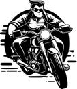 Biker - minimalist and simple silhouette - vector illustration Royalty Free Stock Photo