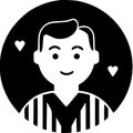 Love - black and white vector illustration Royalty Free Stock Photo