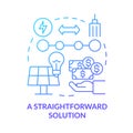 Straightforward solution blue gradient concept icon