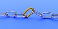 Strained chain from metal. Connection concept Royalty Free Stock Photo