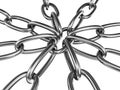 Strained chains from metal. Security and power concept. Isolated on transparent png