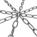 Strained chains from metal. Security and power concept. Isolated on transparent png