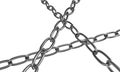 Strained chains from metal. Security and power concept