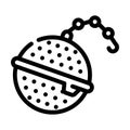 strainer on chain tea line icon vector illustration Royalty Free Stock Photo