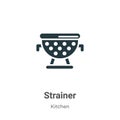Strainer vector icon on white background. Flat vector strainer icon symbol sign from modern kitchen collection for mobile concept