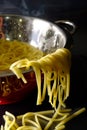 Straining Italian Linguine Colander Royalty Free Stock Photo
