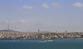 Strait Bosphorus and asian part of Istanbul Royalty Free Stock Photo