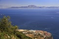 Strait of Gibraltar with African mountains on the background