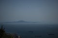 strait of gibraltar: connecting two seas dividing to continents Royalty Free Stock Photo