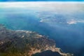 Strait of Gibraltar from the plane Royalty Free Stock Photo