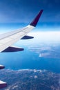 Strait of Gibraltar view from the airplane window Royalty Free Stock Photo