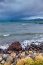 Strait of Magellan summer in waterfront, Punta Arenas Royalty Free Stock Photo