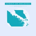 Vector illustration vector of Strait of Malacca map Asia
