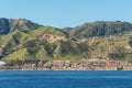 The Strait of Messina is a narrow strait between the eastern tip of Sicily and the western tip of Calabria in the south of Italy. Royalty Free Stock Photo