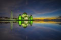 Strait mosque during beautiful blue hour. Royalty Free Stock Photo