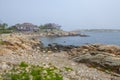 Rockport harbor in a foggy day, Massachusetts, USA Royalty Free Stock Photo