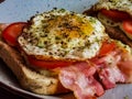 Strammer Max - Fried eggs with fried bacon on toast