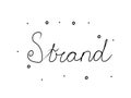 Strand phrase handwritten with a calligraphy brush. Beach in german. Modern brush calligraphy. Isolated word black