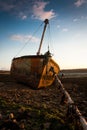 Stranded boat ebb Royalty Free Stock Photo
