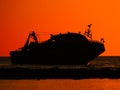 Stranded fishing boat