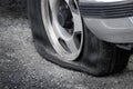 Flat Tire Vehicle Car on Road Danger Dangerous Stranded