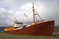 Stranded ship, Shipwreck at Iceland coast Royalty Free Stock Photo